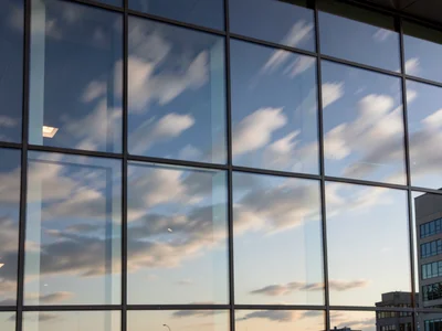 Cloud movement visible as blur in long exposure