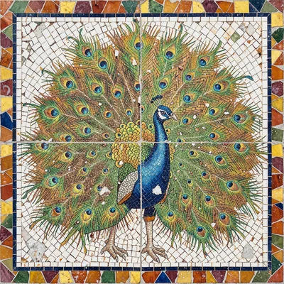 Byzantine peacock mosaic