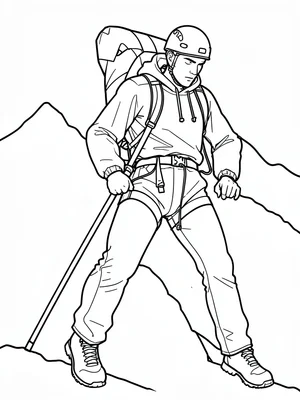 Mountain climber outline