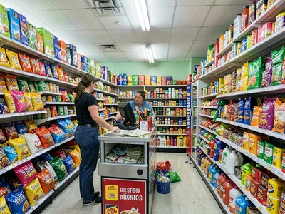 Store employee restocking, endless product flow, the machine of discount retail