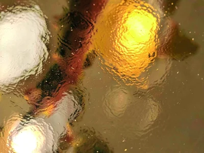 Gold leaf reflecting adjacent colors