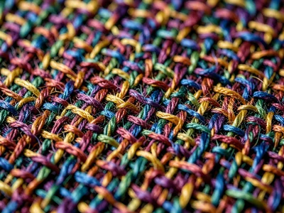 Raw silk dupioni, slubby irregular threads creating textured surface with slight