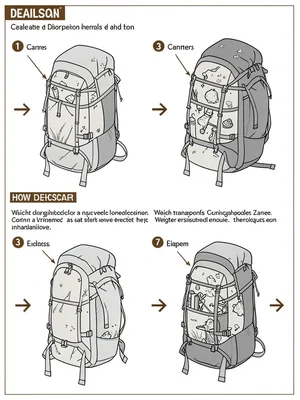 Backpack packing process diagram
