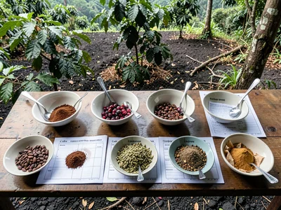 Overhead Cupping Protocol Table with Eight Sample Bowls