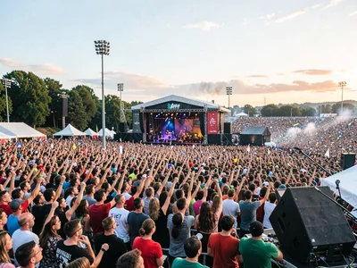 Music festival crowd