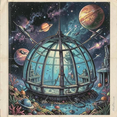 An underwater civilization dome