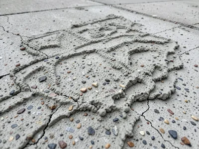 Shotcrete surface, rough undulating texture from spray application, raw and unfi