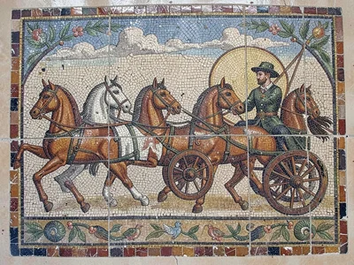 Roman chariot race mosaic