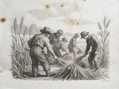 Wheat harvest scene
