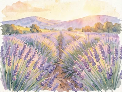 Lavender field at golden hour