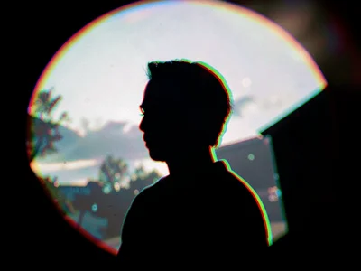 Silhouette with rainbow edge intentional