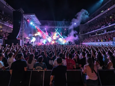 Concert crowd from stage view