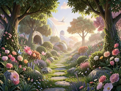 Garden surreal rendering