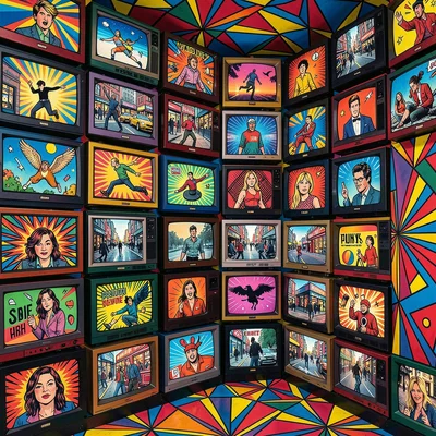 Mod sixties TV wall
