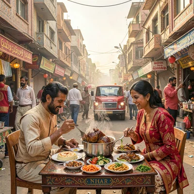 Nihari breakfast being served
