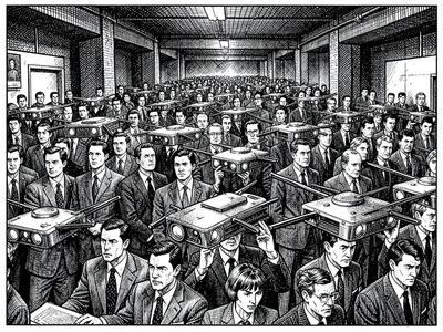 Office workers becoming drones