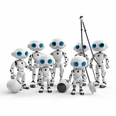 Clean white background 3d plastilina  robot chatbot a