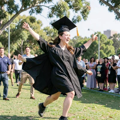 Graduation cap toss