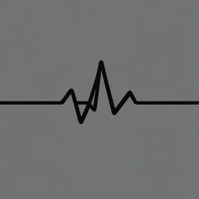 Flat-color hero of a heart-rate squiggle running across a graphite-grey ground, 
