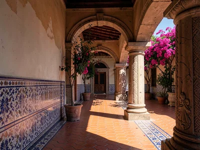 Terracotta Floor Shadow Geometry