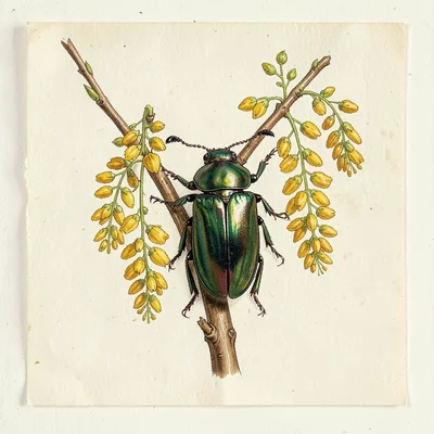 Jewel Beetle on Indian Laburnum
