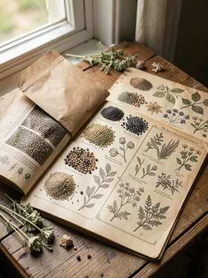 Vintage Catalog with Kraft Seed Envelope