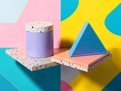 Mismatched Geometric Memphis Bookend Pair