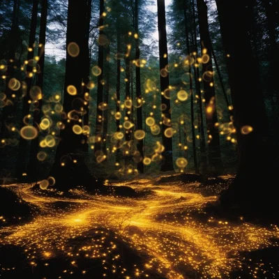 Land Art Photo by Andy Goldsworthy Swarms of fireflie