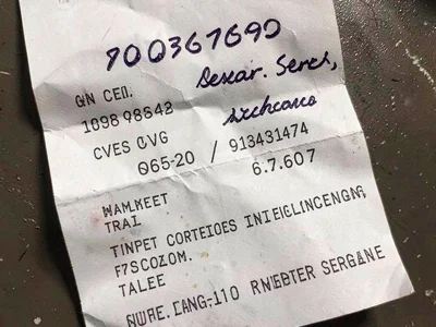 Receipt with phone number written on back, the analog number exchange, server's 
