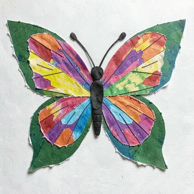 Paper collage butterfly wings