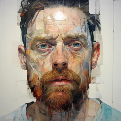 Painting portrait by Jenny Saville. bart simpson