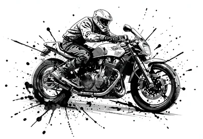 Motorcycle accelerating splatter
