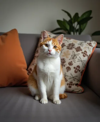 Cat sitting on a couch