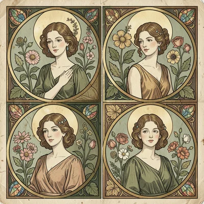 Art Nouveau four seasons
