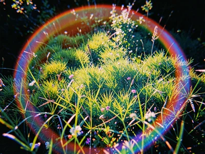 Vegetation edge rainbow effect