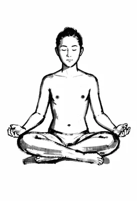 Meditating figure single stroke