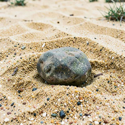 Stone on raked sand