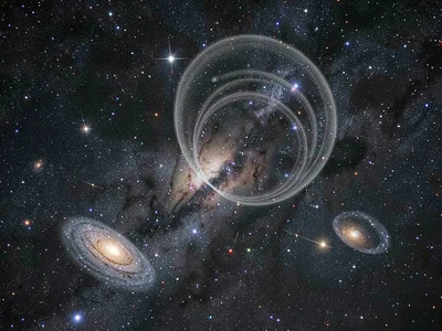 Multiple exposure showing galaxy motion