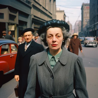 Vivian Maier color photo of surprising person or situ
