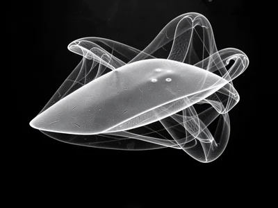 Air current visualization around aerodynamic shape