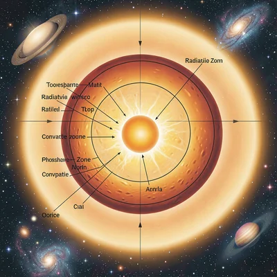 Sun interior cross-section diagram