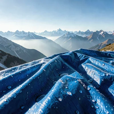 Crystal clear high-altitude light, sharp mountain air quality, Morning frost mel