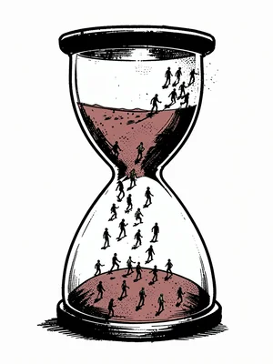 Aging population hourglass figures