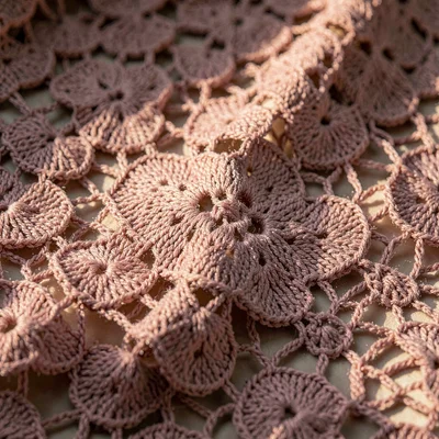 Helmar-mineralcut macro of fine scalloped lace in dusty rose, intricate floral m