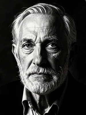 Old man portrait chiaroscuro