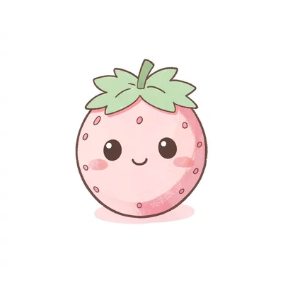 Kawaii strawberry with leaf hat