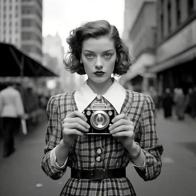 Street photo in the style of Vivian Maier Evoking Mai