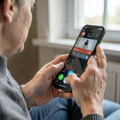 Documentary photography, unposed moment, Accessibility features being used on sm