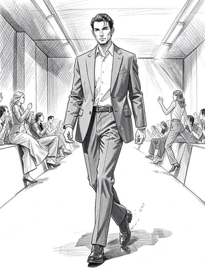 Structured suit confident stride
