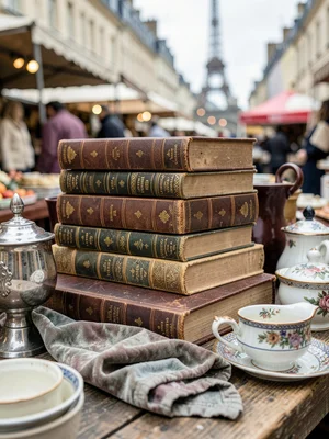 Leather-Bound Book Stack